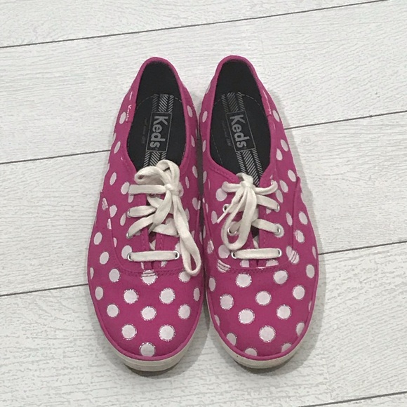 Keds Shoes - Keds Pink and White Canvas Shoes Size 9